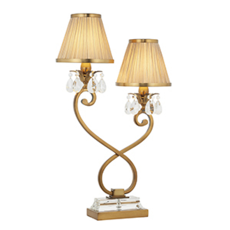 Настольная лампа Interiors 1900 New classics Oksana antique brass Twin table & beige shades 63530