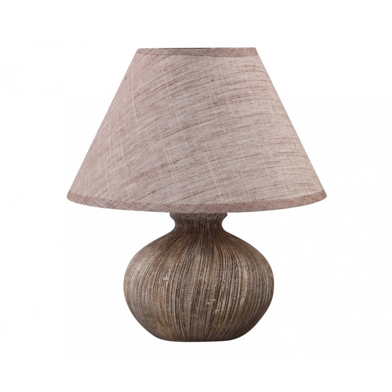 Brown ceramic table lamp with fabric lampshade D3264SB 