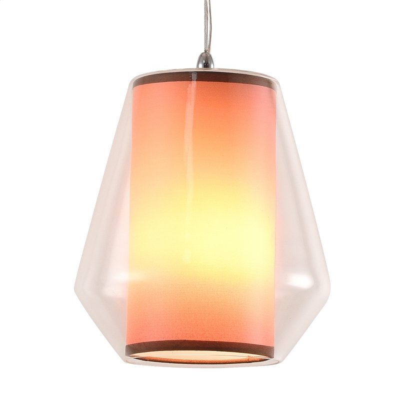 Pendant luminaire PLATINET PENDANT LAMP SELENE P161040 E27 GLASS+FABRIC CLEAR 19x21