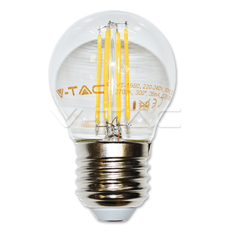 LED лампочка - LED Bulb - 4W Filament E27 G45 Warm White