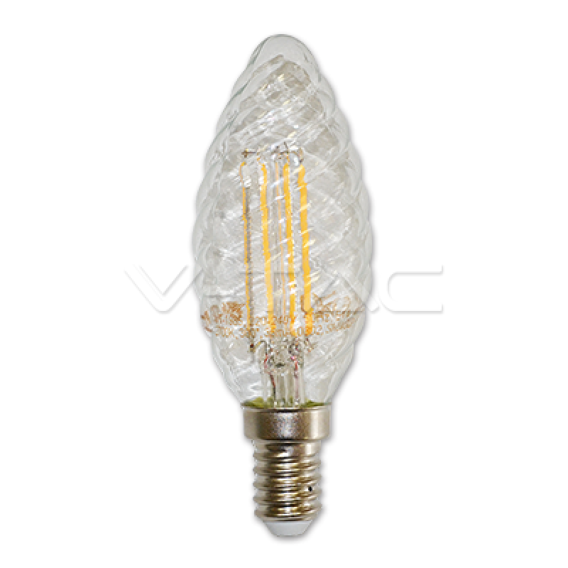 LED лампочка(свеча) - LED Bulb - 4W Filament E14 Twist Candle Warm White