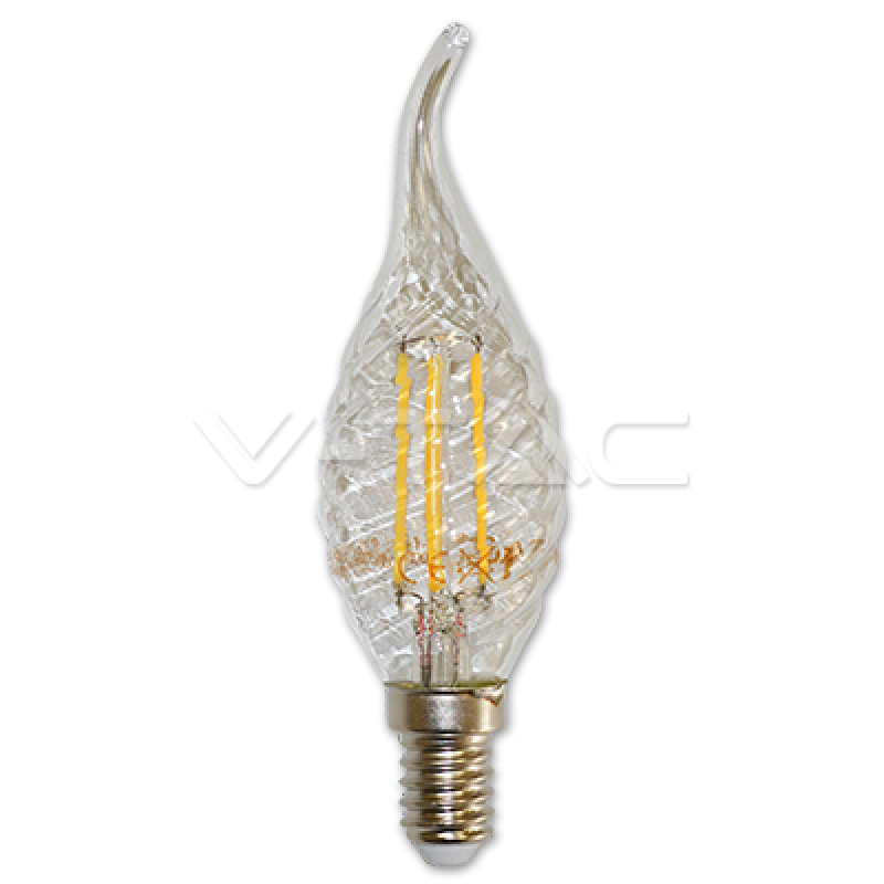 LED лампочка(свеча) - LED Bulb - 4W Filament E14 Twist Candle Tail Warm White